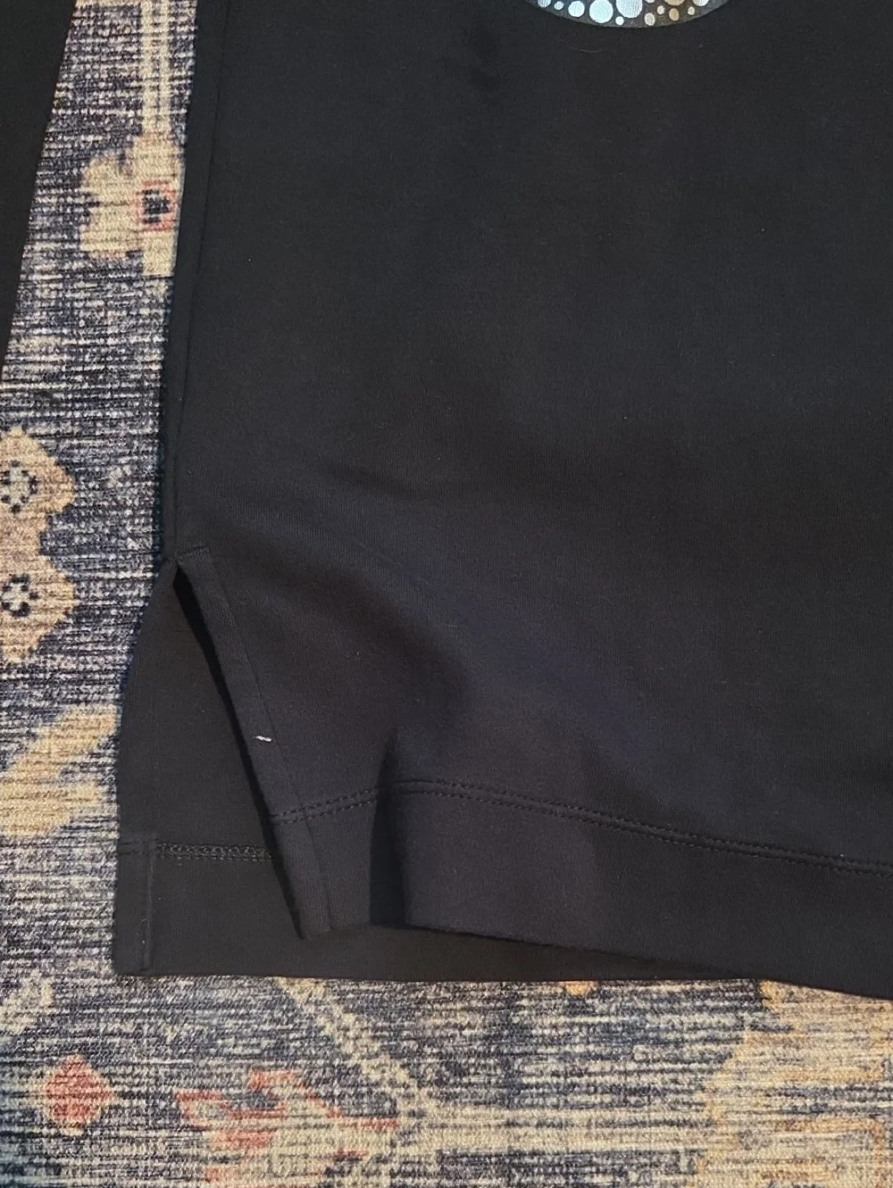 Nike Black Long Sleeve Metallic Logo Top